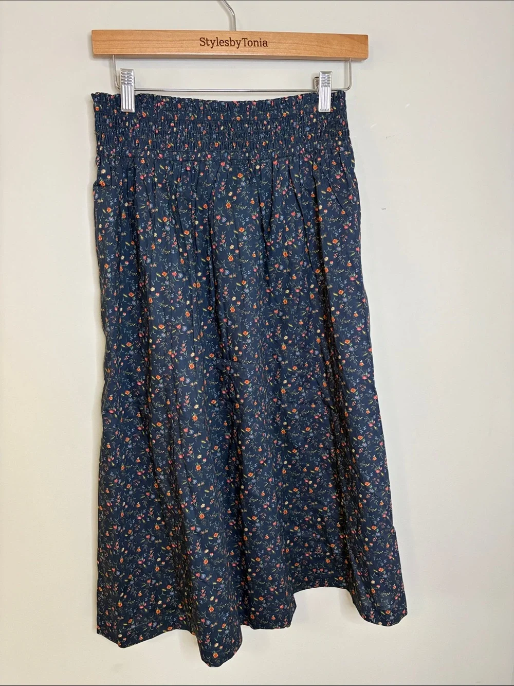 Garnet Hill Organic cotton Navy Blue Pockets Sz M - Picture 4 of 11